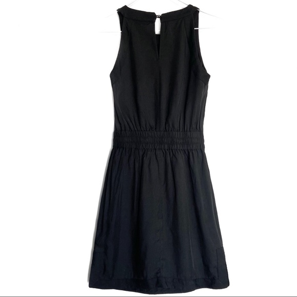 BANANA REPUBLIC Black Smocked Drawstring Dress "Lucia" w/ Pockets - Picture 9 of 9
